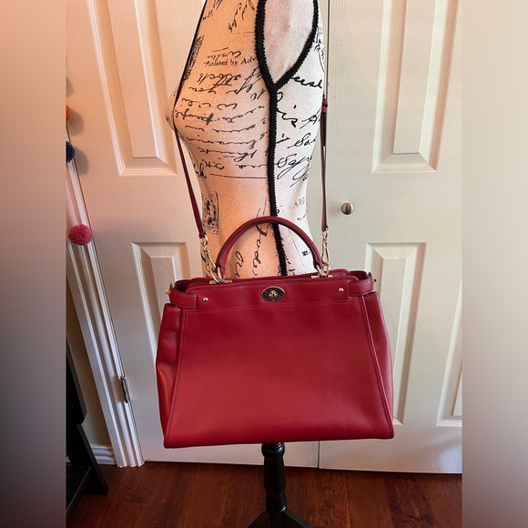 COACH Coach Gramercy Satchel Tophandle Leather Handbag Red GUC Style 33549 - Picture 2 of 16